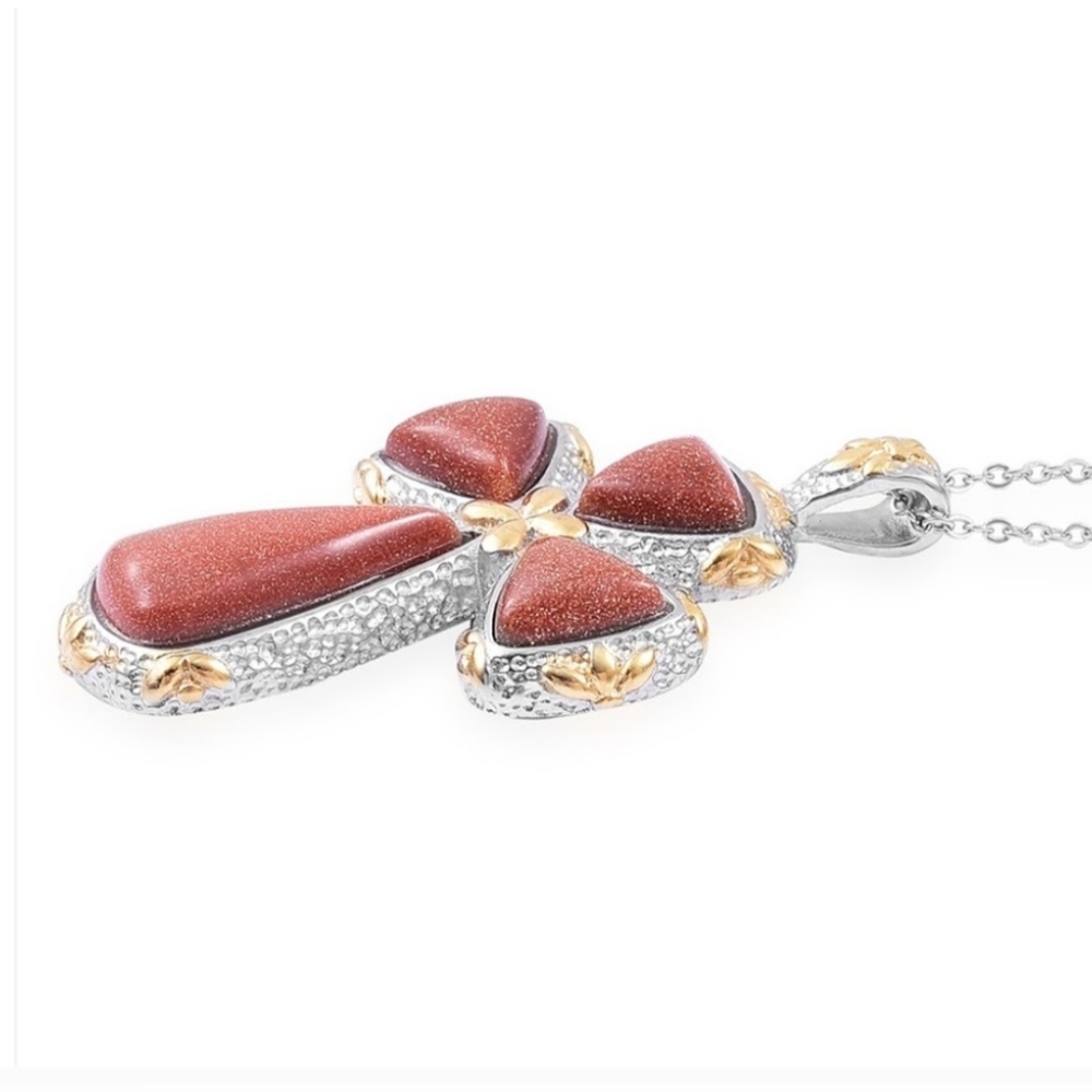 Goldstone Stainless Steel Pendant - Picture 3 of 3